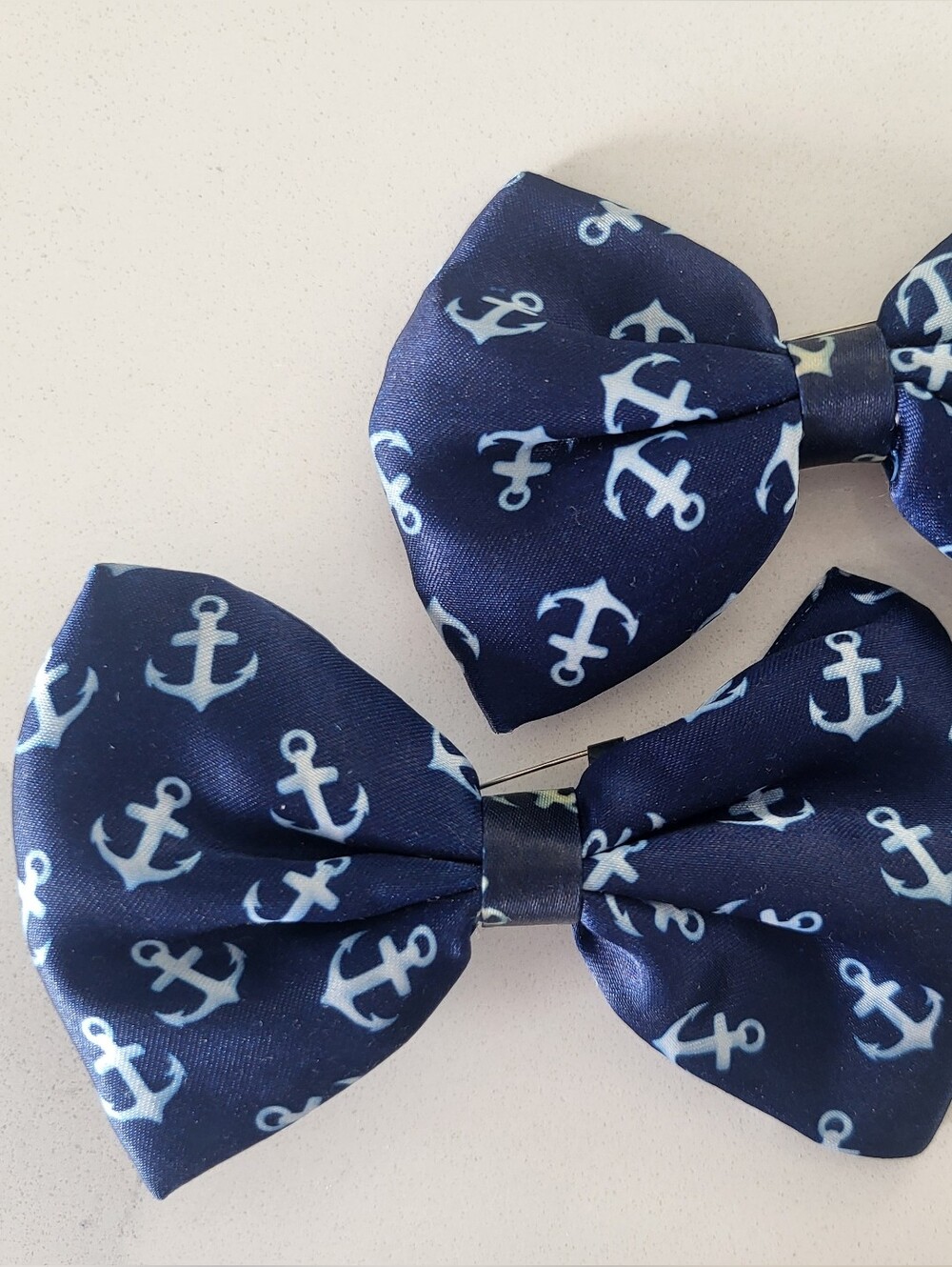 3/$30 Navy Anchor Bow Hair Clips